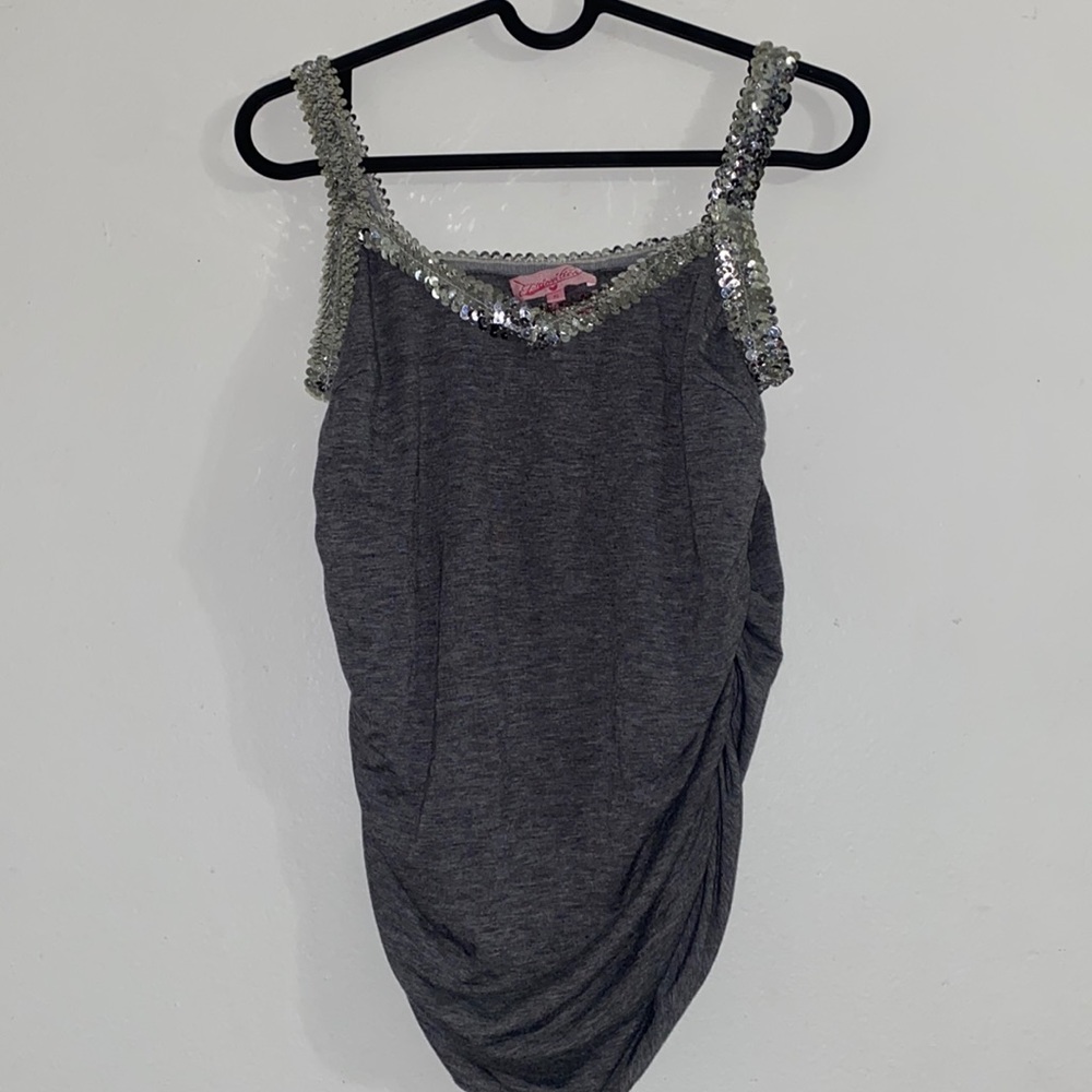 Sequin Grey Top